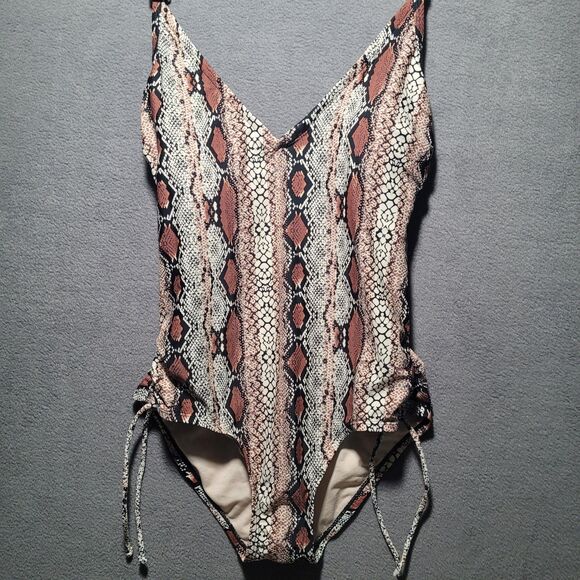 Kona Sol Snakeskin One-Piece Swimsuit Women's Size Medium - Picture 1 of 5